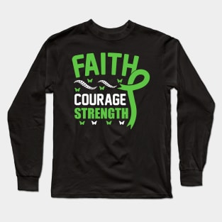 Scoliosis - Faith, Courage and Strength Long Sleeve T-Shirt